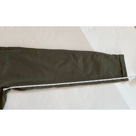 J. Crew Factory Olive Green Linen Blend Drawstring Cuffed Ankle Pants, Size 2 - Picture 11 of 13